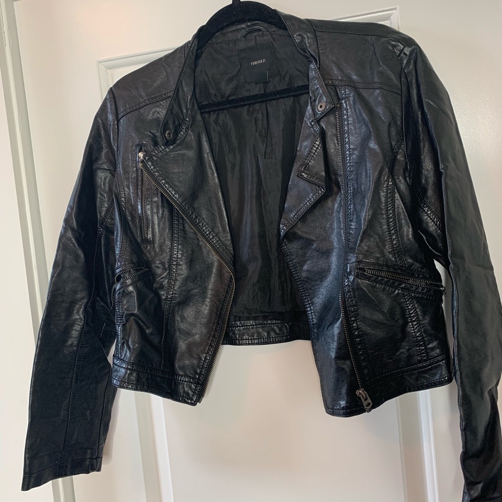 Black leather jacket